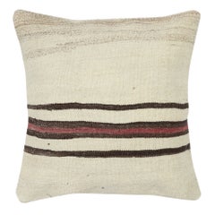 20"x20" Vintage Kilim Cushion Cover. Handwoven Pillowcase. Turkish Accent Pillow