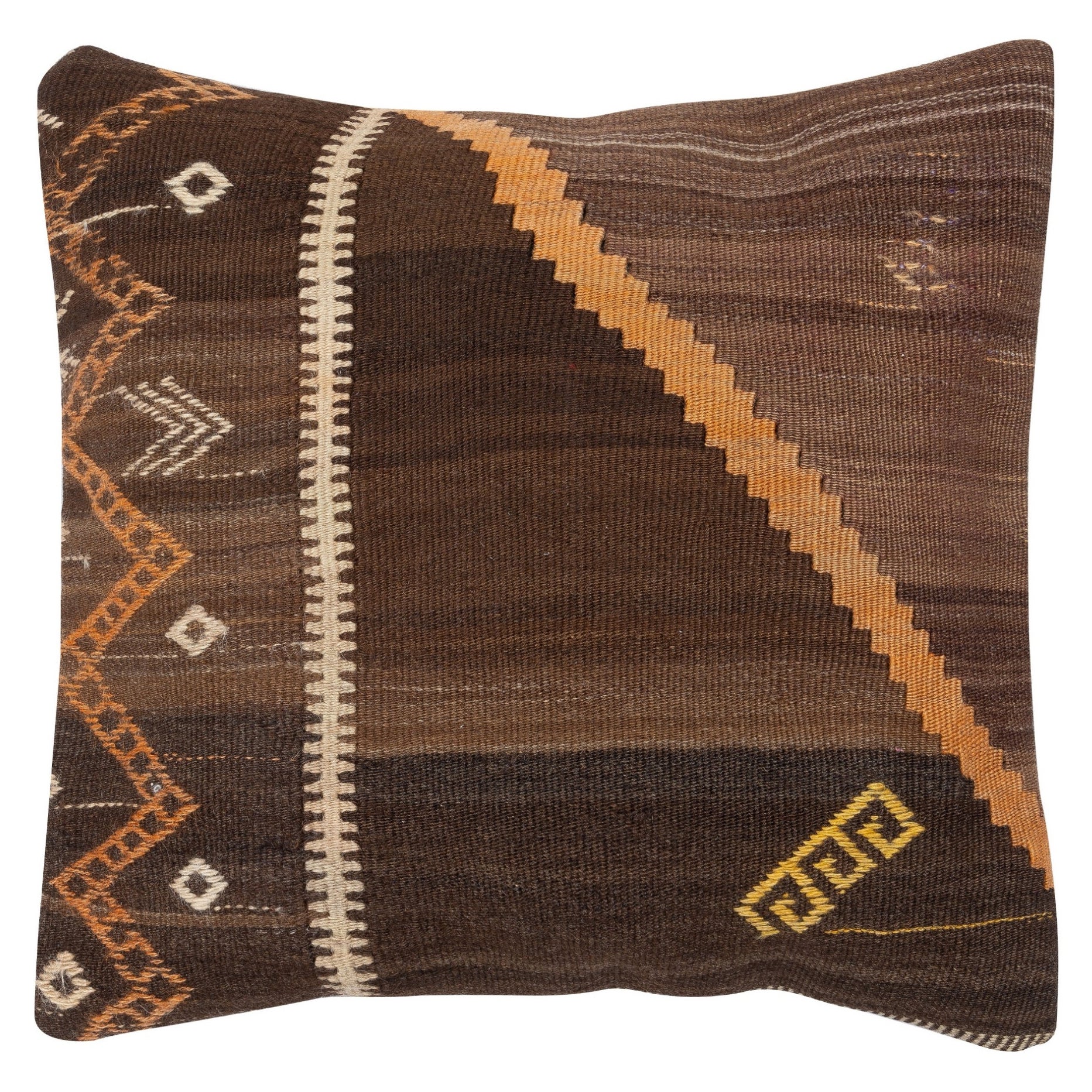 20"x20" Vintage Kilim Cushion Cover. Turkish Accent Pillow. Throw Pillow Cover