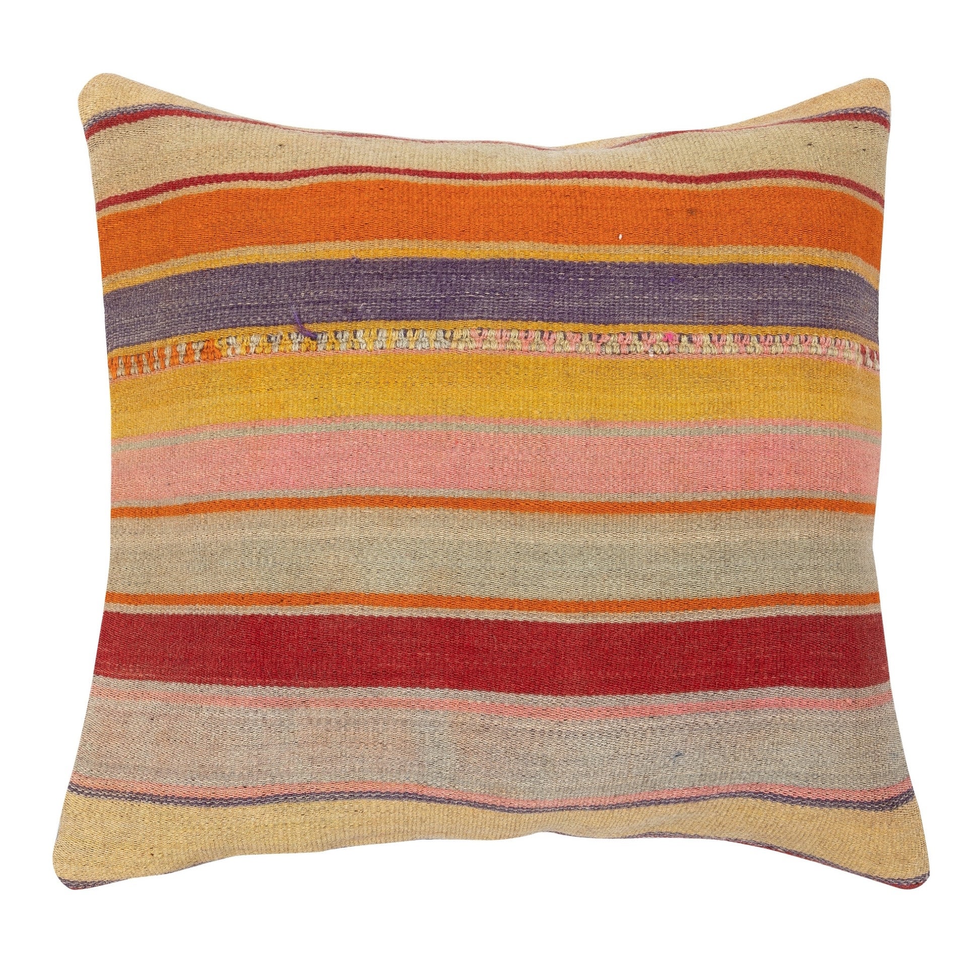 20 "x20" Housse de coussin Vintage Kilim. Housse de coussin colorée. Oreiller turc