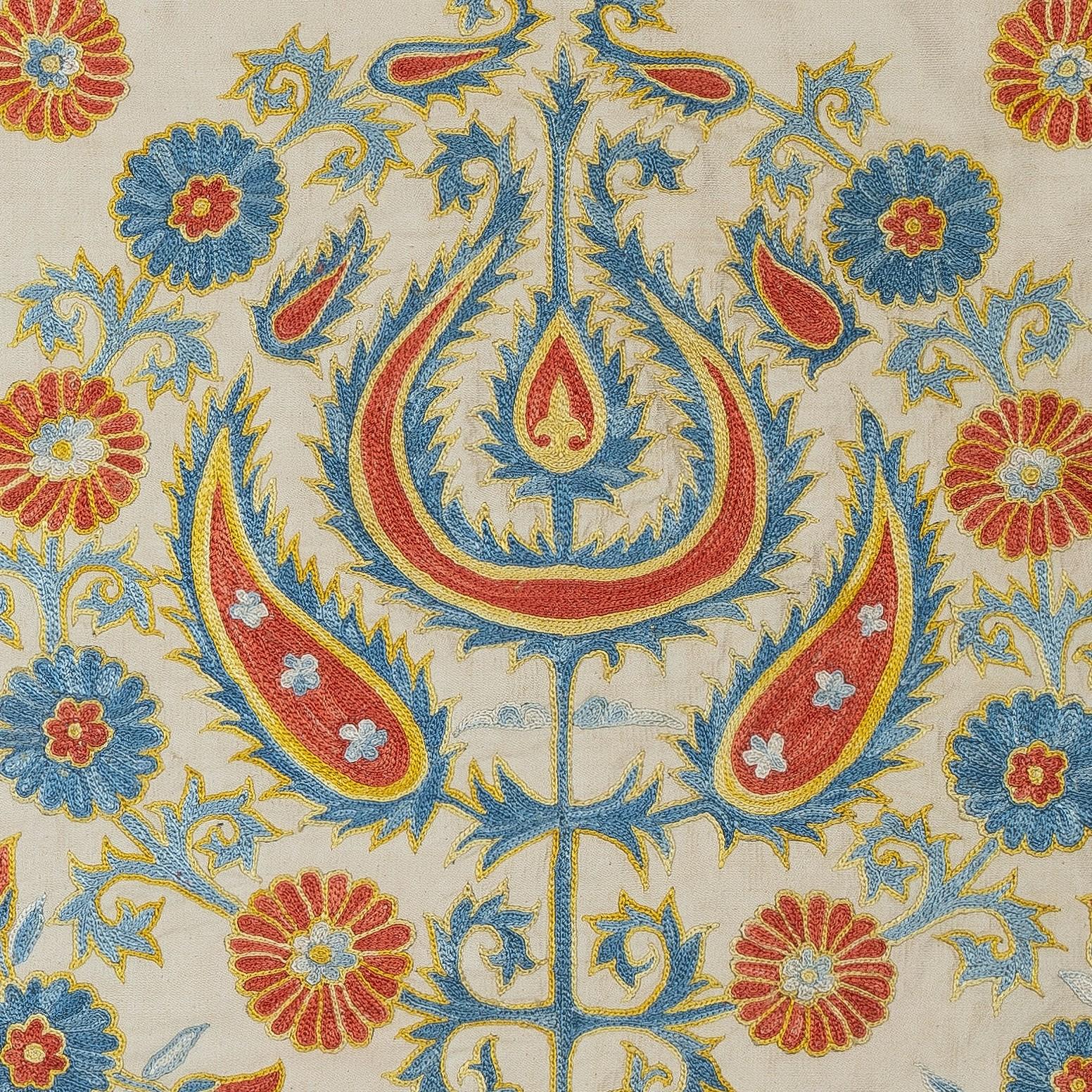 Nuovo copricuscino ricamato a mano in 100% seta - autentica arte tessile uzbeka

Eleva l'arredamento della tua casa con questo raffinato copricuscino Suzani ricamato a mano, realizzato al 100% in pura seta da abili artigiani dell'Uzbekistan.