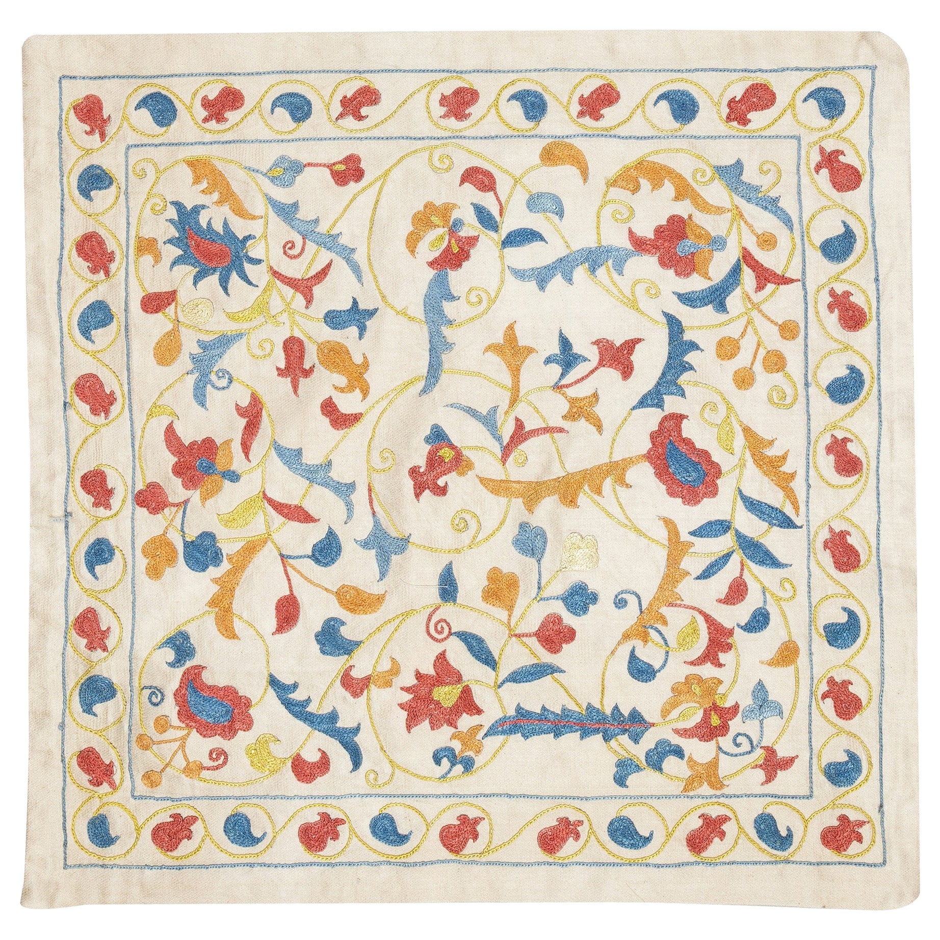 20 "x21" Housse de coussin brodée 100% soie. New Toss Pillow. Oreiller en dentelle Modernity