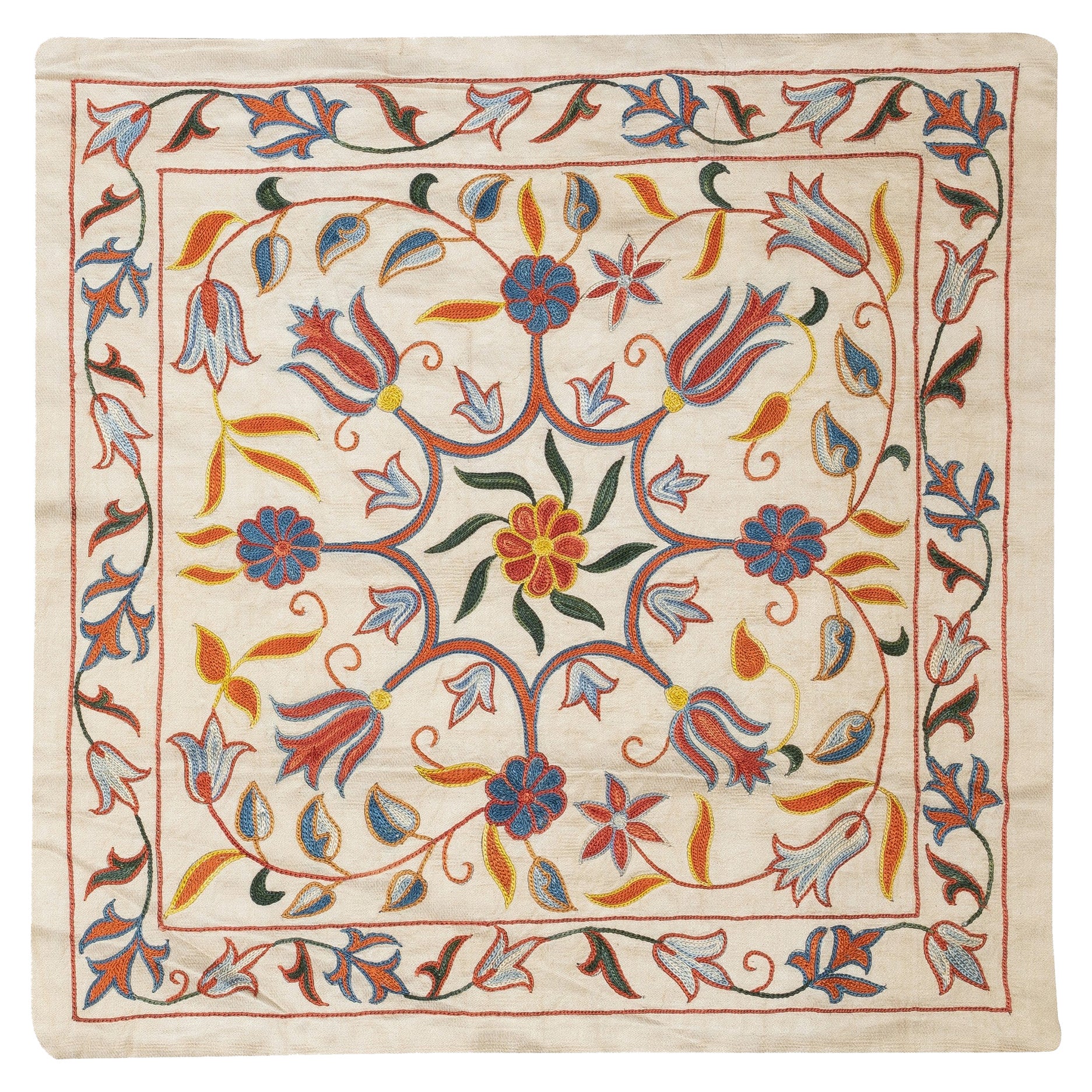 20 "x21" Housse de coussin brodée 100% soie. New Toss Pillow. Oreiller en dentelle Modernity