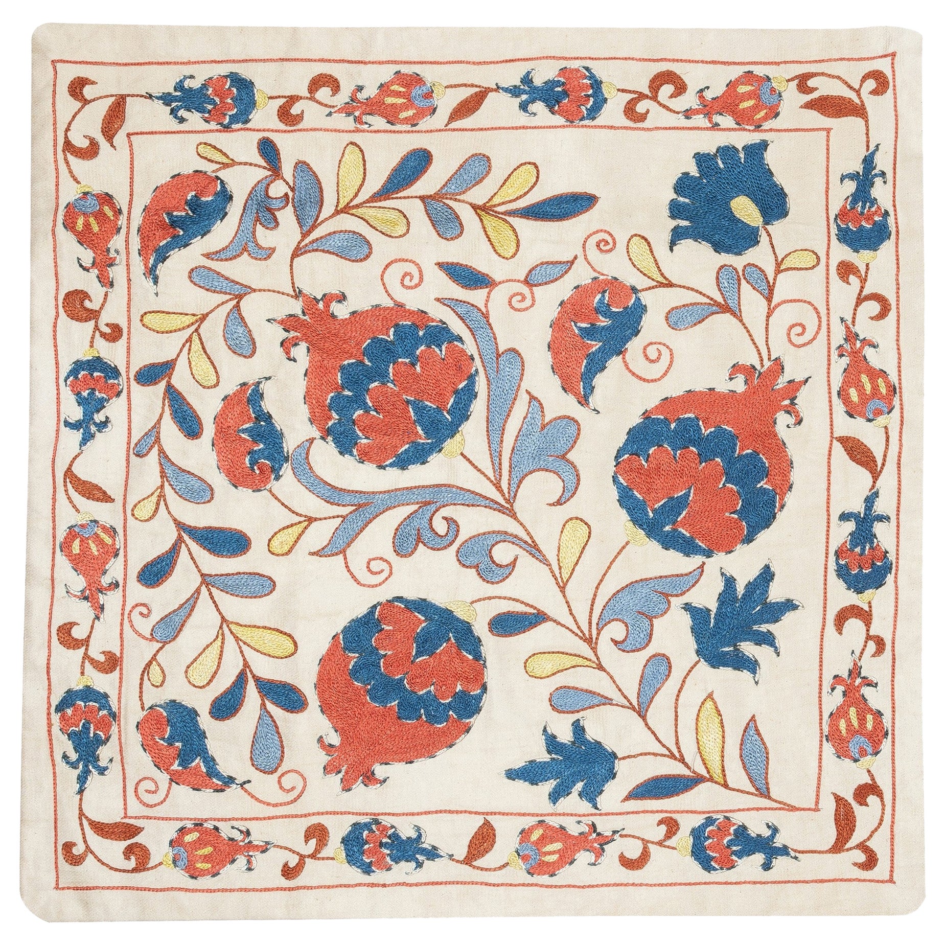 20 "x21" Housse de coussin brodée 100% soie. New Toss Pillow. Oreiller en dentelle Modernity