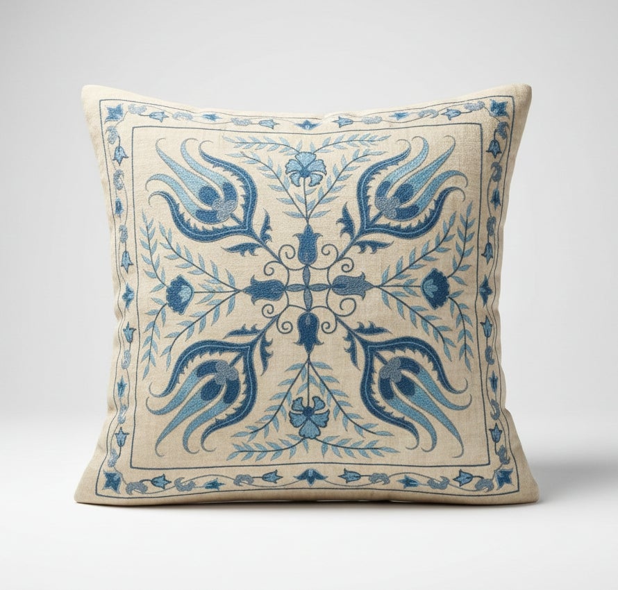 20 "x21" Copricuscino ricamato. Decorazioni per la casa in stile bohémien e chic. Copricuscino in seta