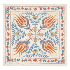 Cuscino moderno 20 "x21". Copricuscino in 100% seta. Federa con ricamo