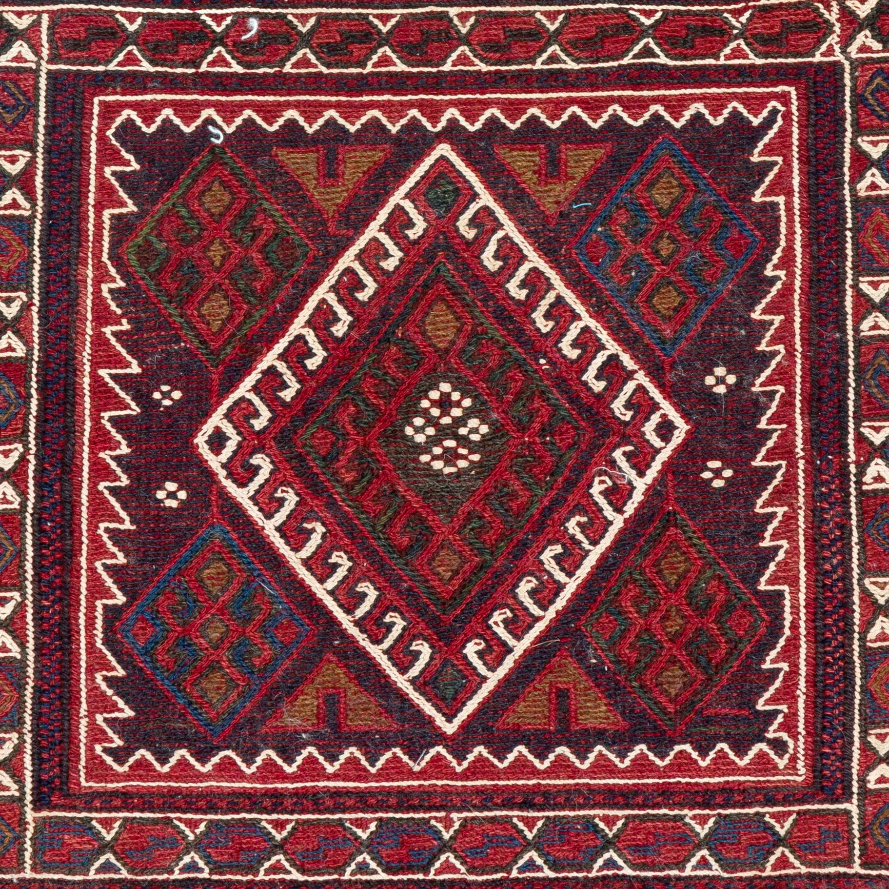 Tribal Rare Vintage Turkish Salt Bag. Decorative Handmade Wall Hanging in Red For Sale