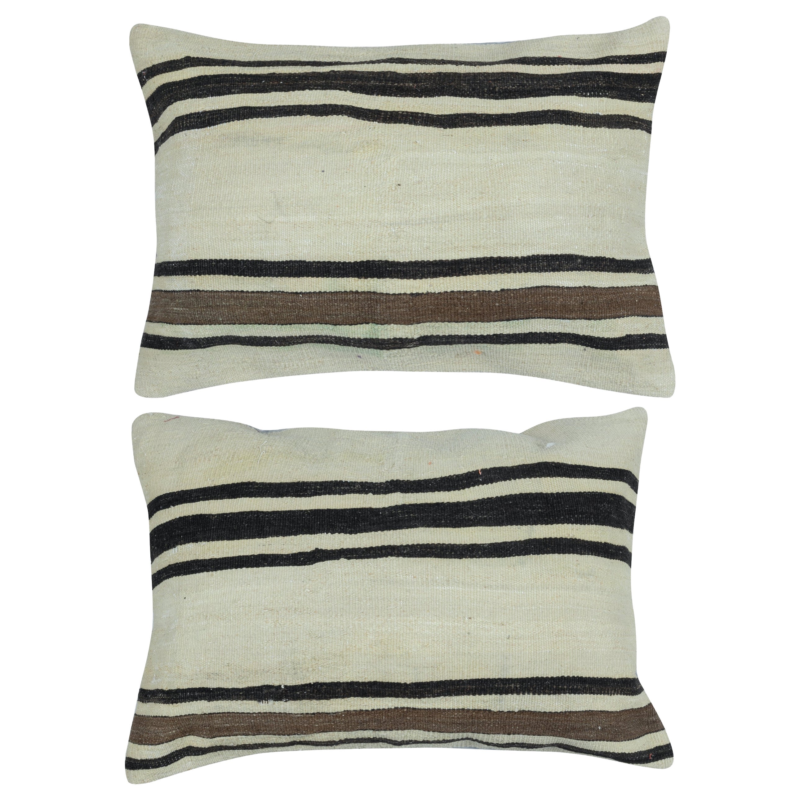 20 "x27" SET OF 2 - Housses de coussin turques. Coussins d'appoint Kilim à armure plate en vente
