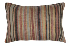 20"x28" SET OF 2 - Handwoven Striped Kilim Cushion Covers. Vintage Throw Pillows