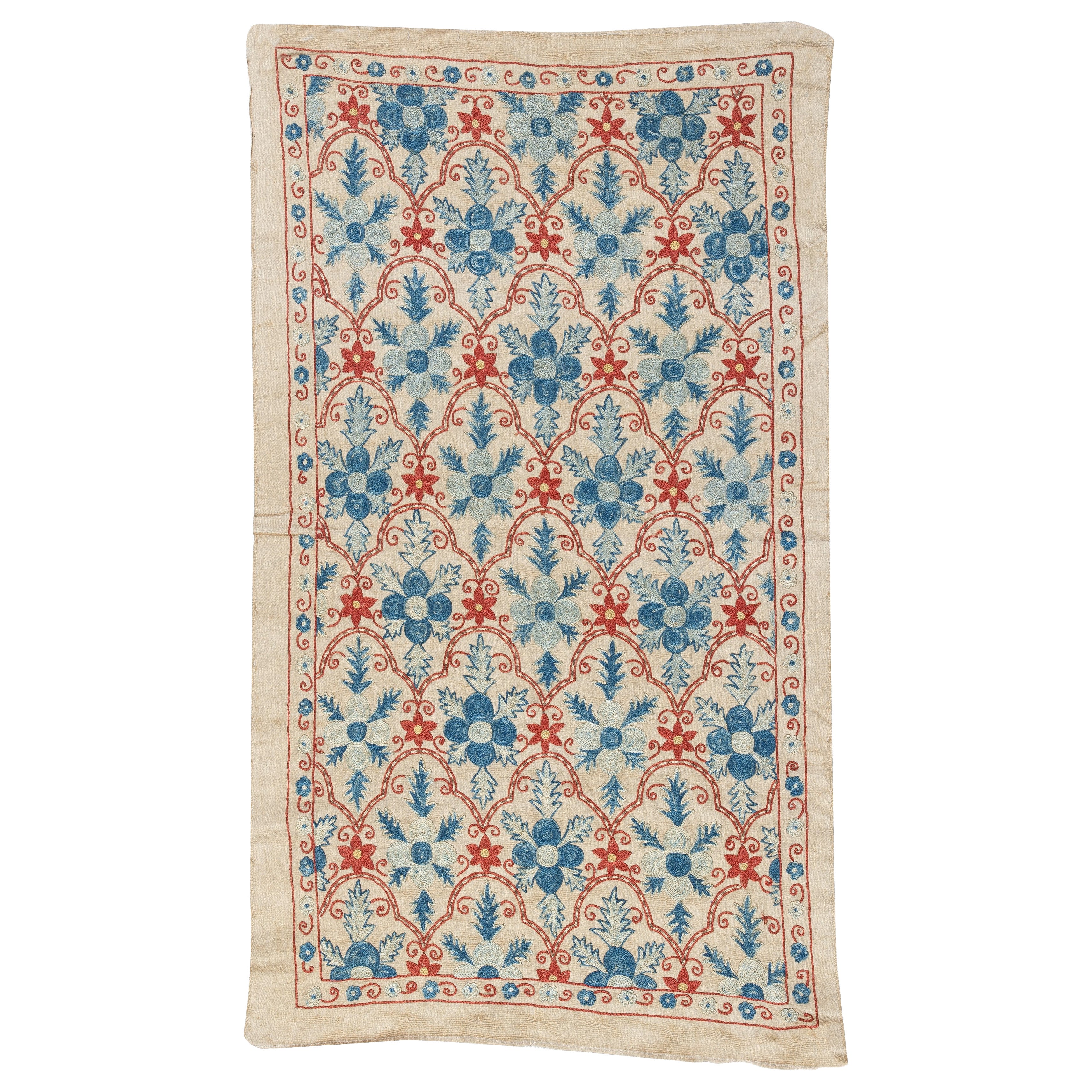 20x36 in 100% Seide Wandbehang. Moderne Wanddekoration. Besticktes Tischtuch
