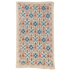 20x36 in 100% Silk Wall Hanging. Modern Wall Decor. Embroidered Tablecloth