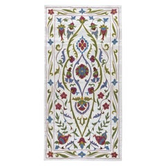 20"x39" Embroidered 100% Silk Wall Hanging, Suzani Tablecloth, New Tapestry 20"x39" Embroidered 100% Silk Wall Hanging, Suzani Tablecloth, New Tapestry