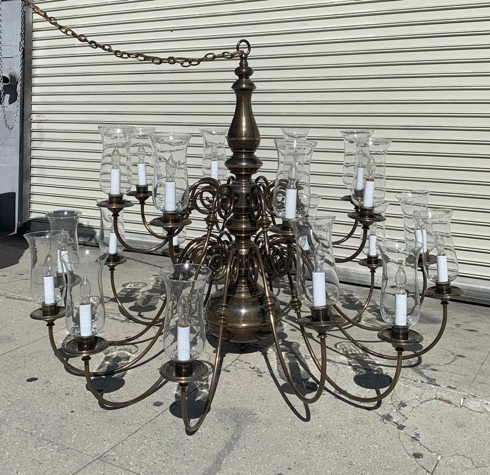 21-Arm Solid Brass Chandelier by Feldman, CA, 1980s 7
