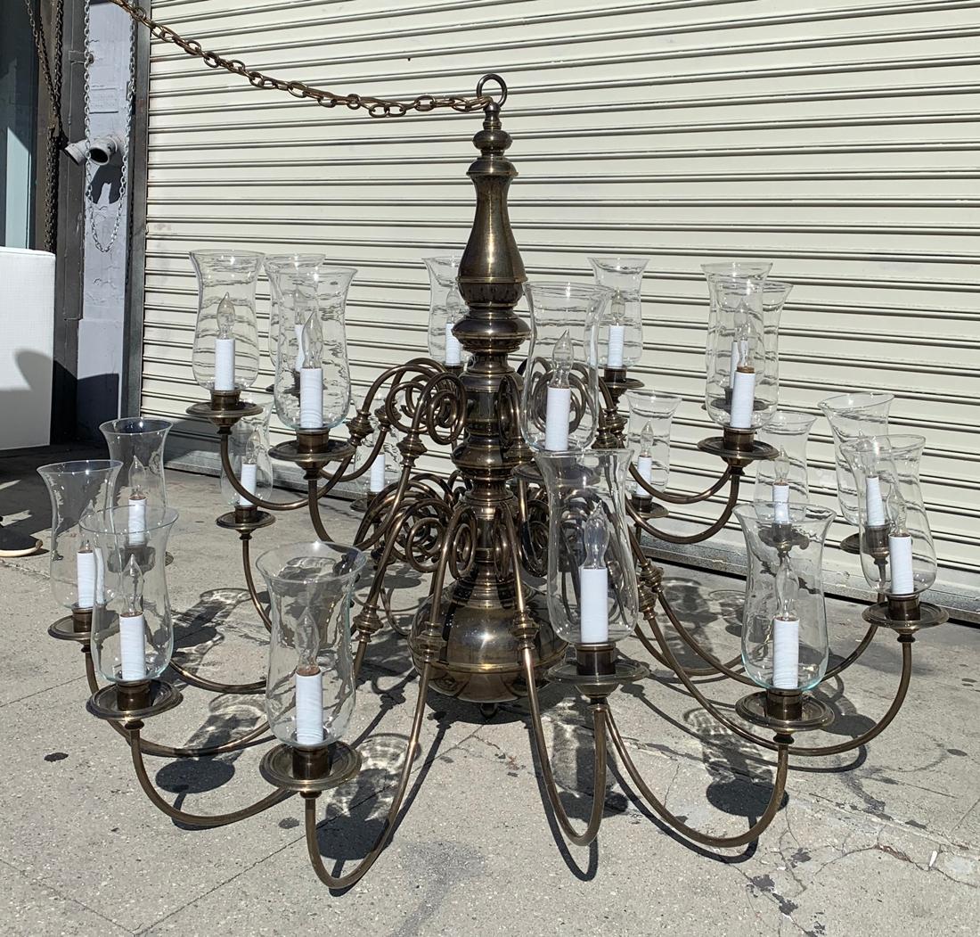 21-Arm Solid Brass Chandelier by Feldman, CA, 1980s 8