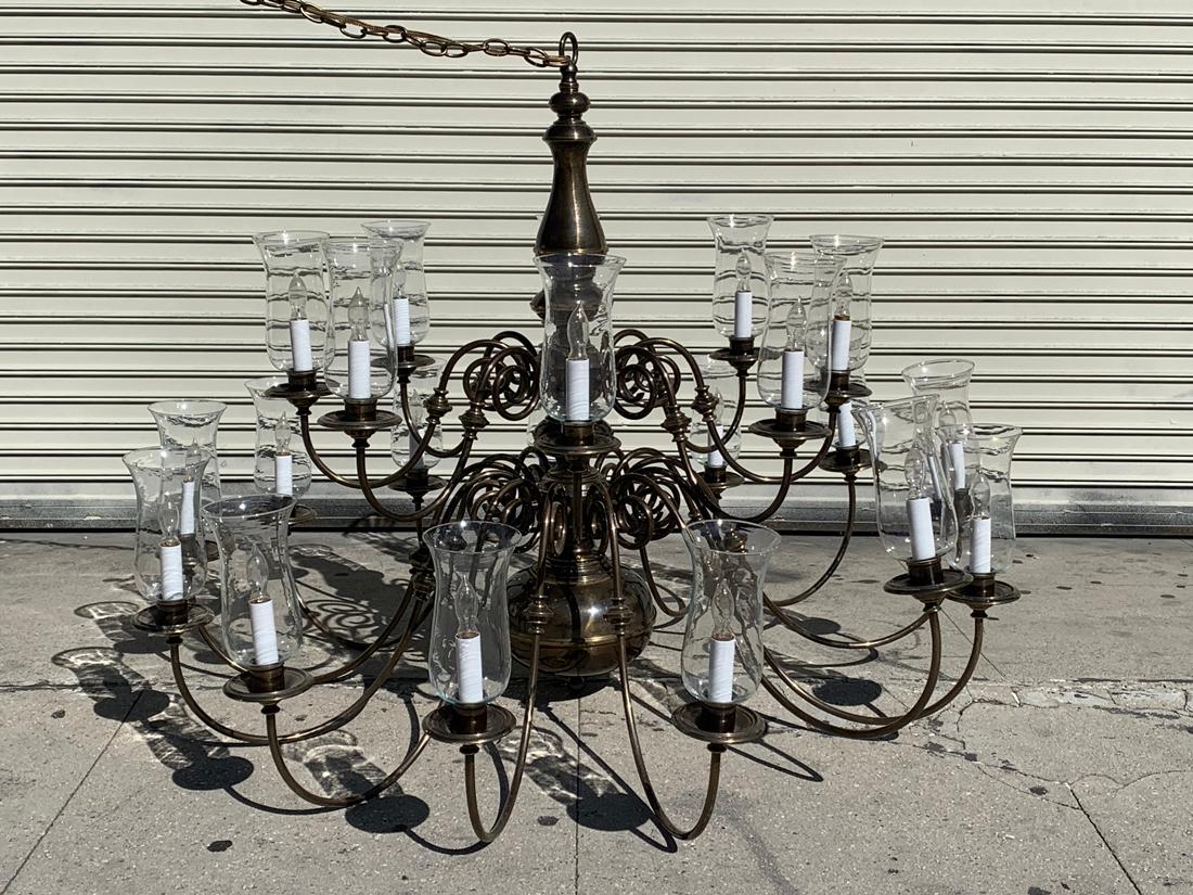 21-Arm Solid Brass Chandelier by Feldman, circa 1980s 9