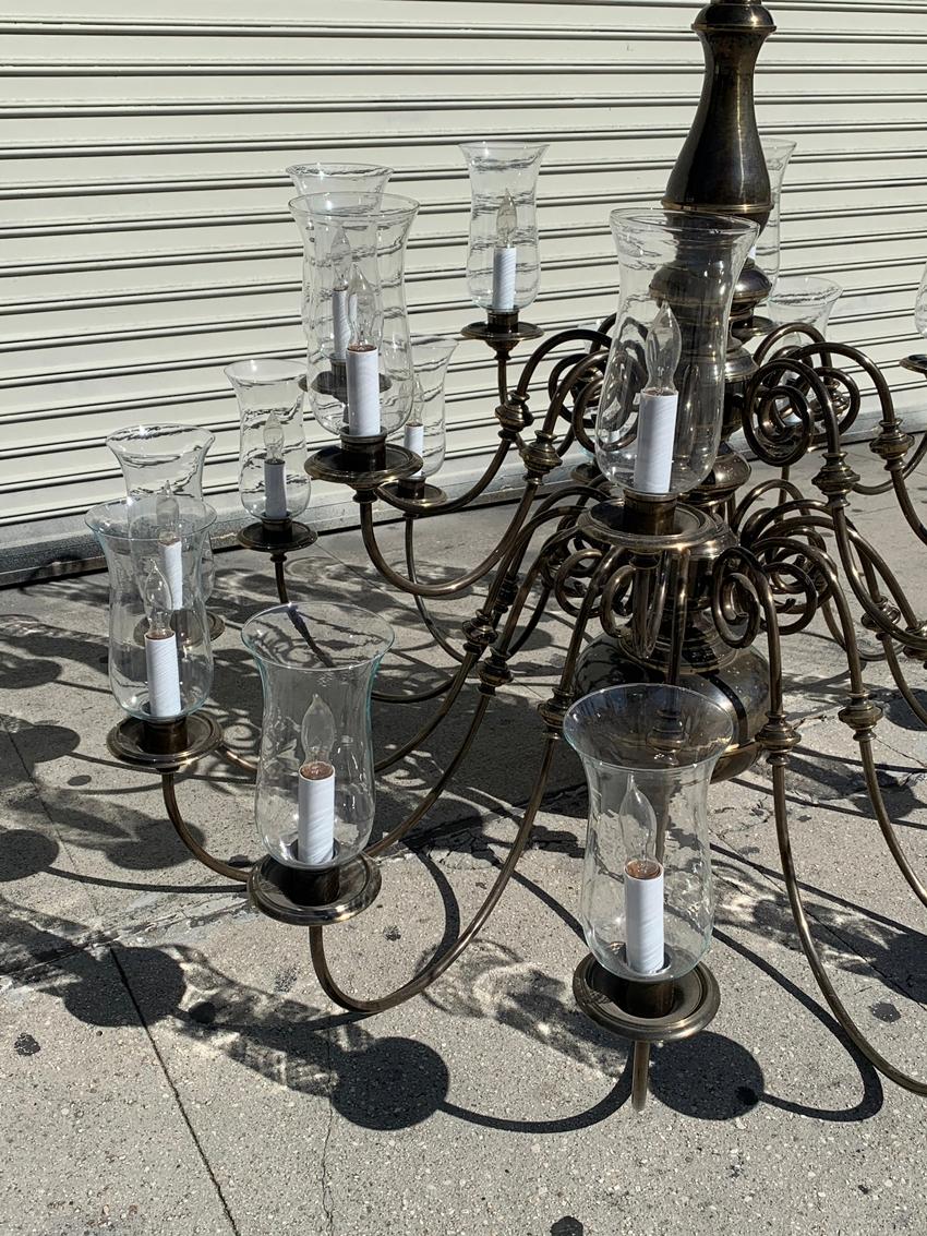 21-Arm Solid Brass Chandelier by Feldman, CA, 1980s 10