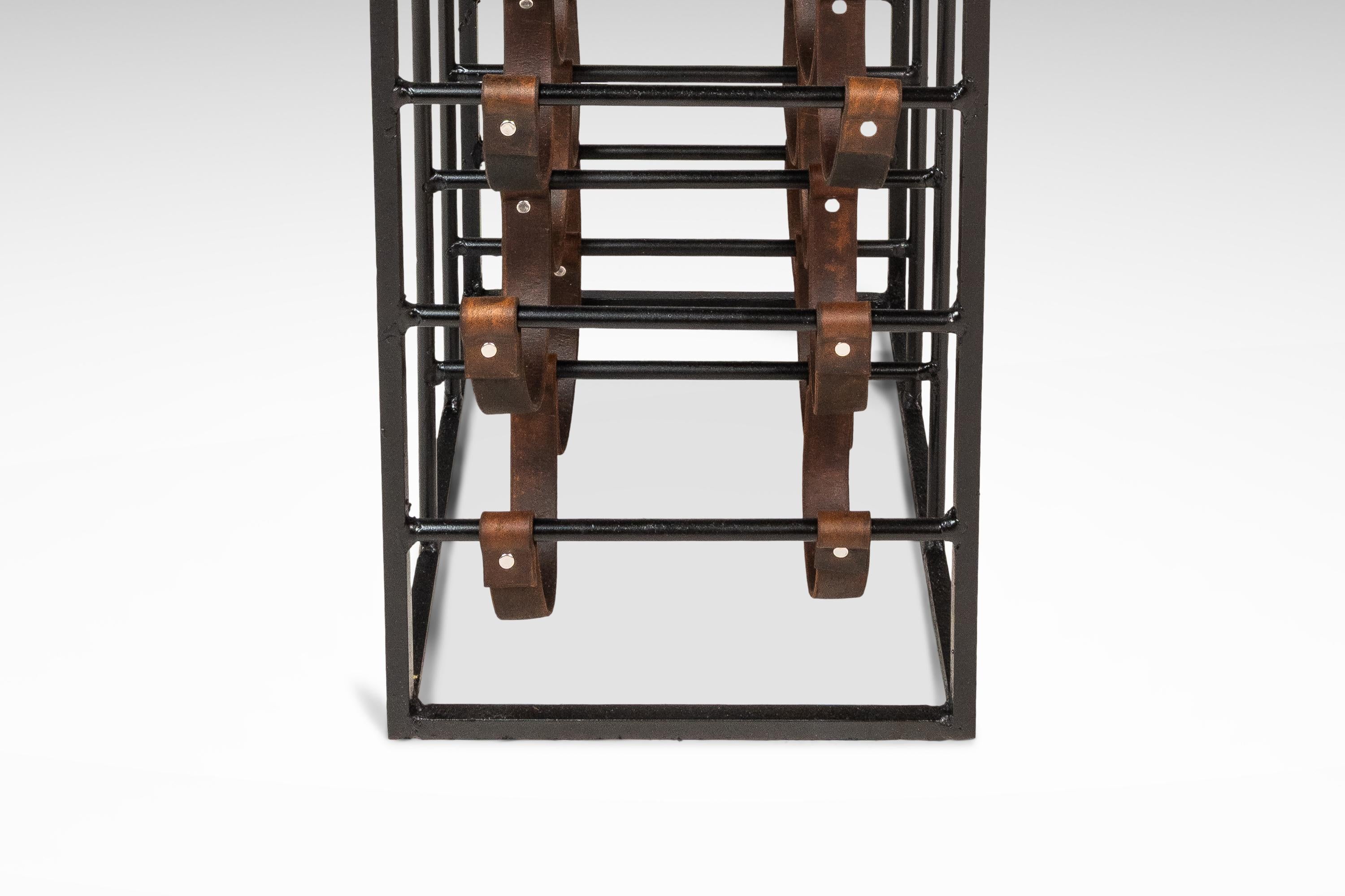 21 Bottle Wine Rack w/ Butcher Block Top by Arthur Umanoff, USA, c. 1960s For Sale 3