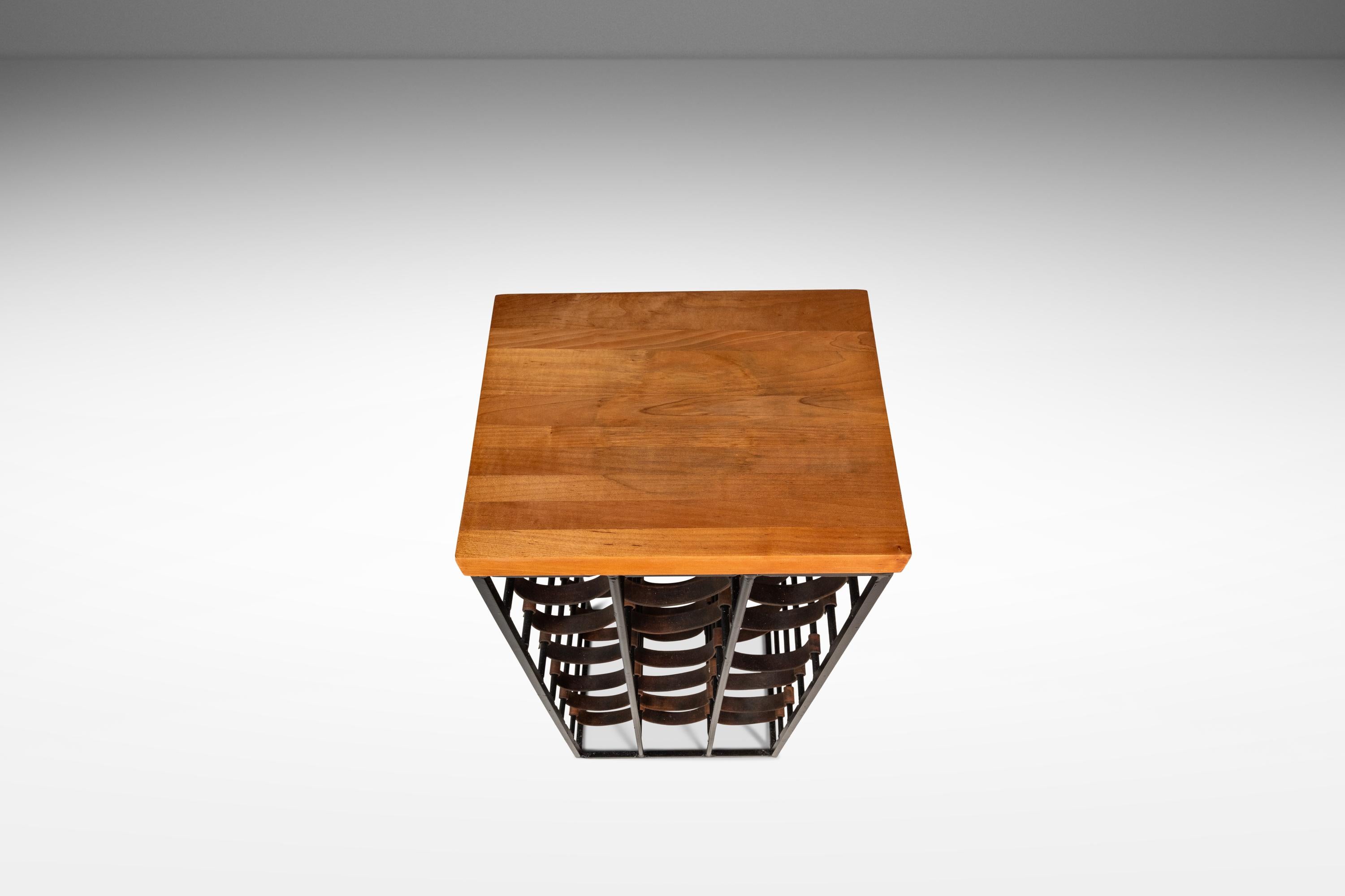 21 Bottle Wine Rack w/ Butcher Block Top by Arthur Umanoff, USA, c. 1960s For Sale 1