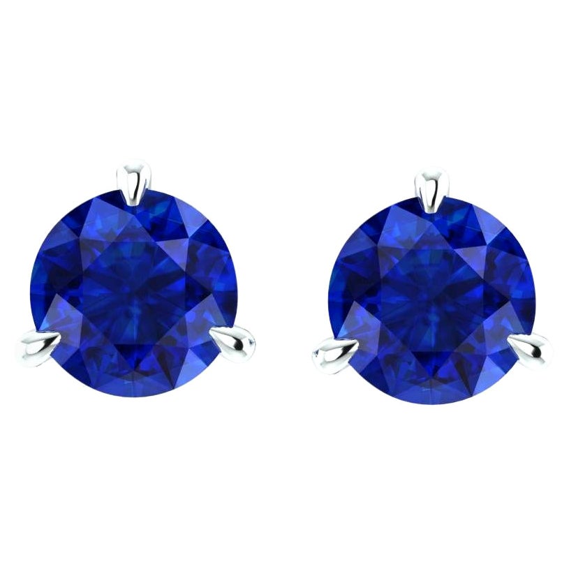 Pendientes Martini de zafiros azules de 2.1 quilates en platino