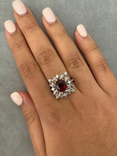 Sunita Nahata 2.10 Carat Burmese Red Spinel Ring with Diamond in 18KWYG