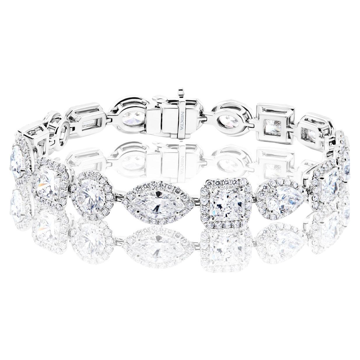 Bracelet en diamants de forme mélangée certifiés 21 carats