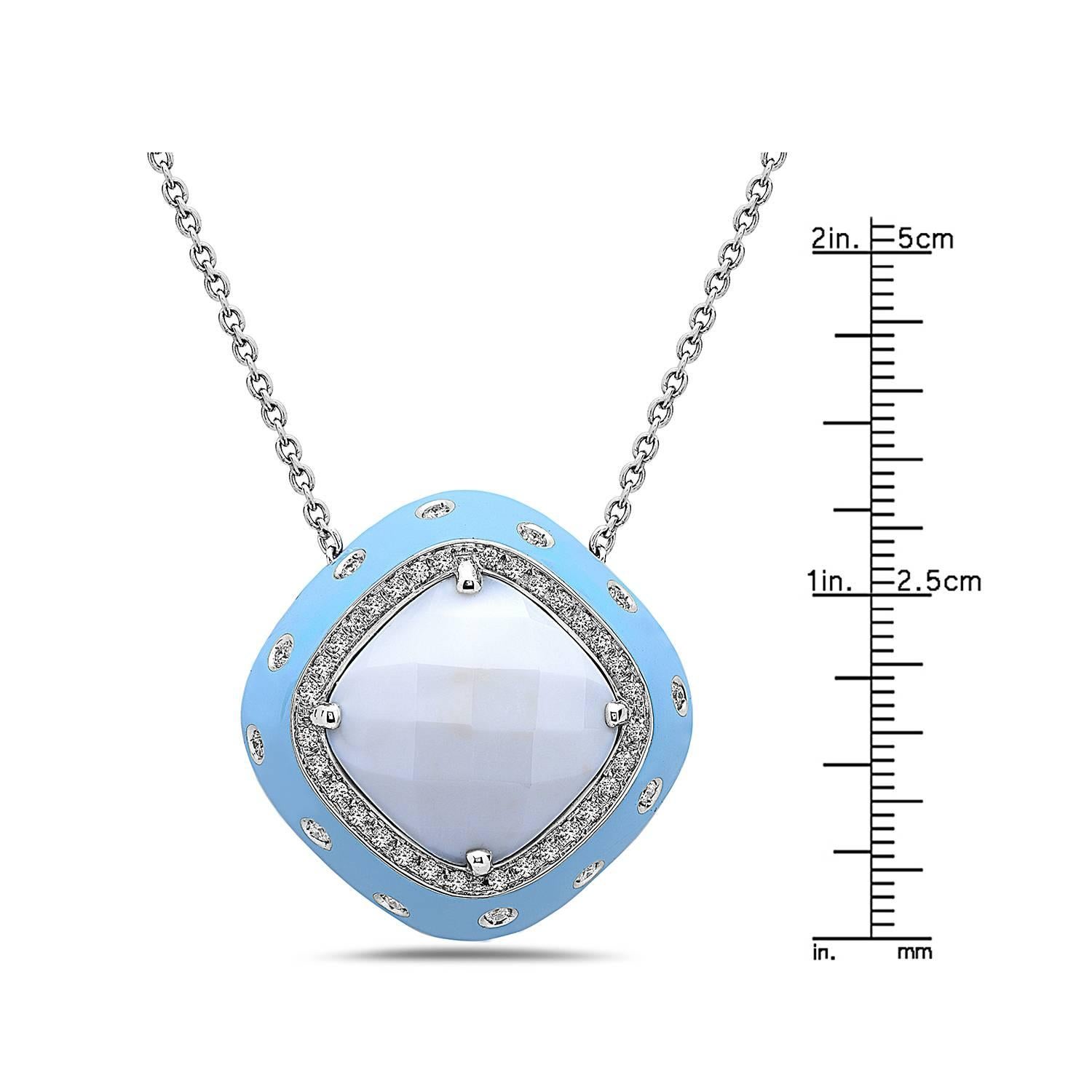 Modern Emilio Jewelry 21 Carat Diamond Agate Necklace