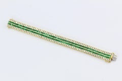 21 Carat Diamonds Emerald Yellow Gold Tennis Bracelet