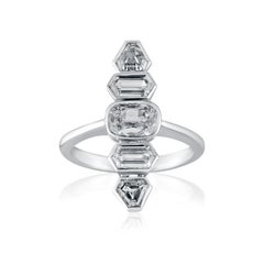 2.1 Carat Oldcut and Stepcut Diamond Ring in 18 Karat White Gold