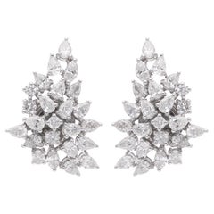 2.1 Carat SI/HI Pear Round Marquise Diamond Earrings 18 Karat White Gold Jewelry