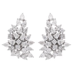Pendientes de diamantes marquesa redondos pera SI/HI de 2,1 quilates Joyas de oro blanco de 18 quilates