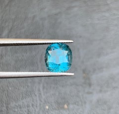 2.1 Carats Blue Tourmaline (Indicolite) Cushion Cut Gemstone for Jewellery