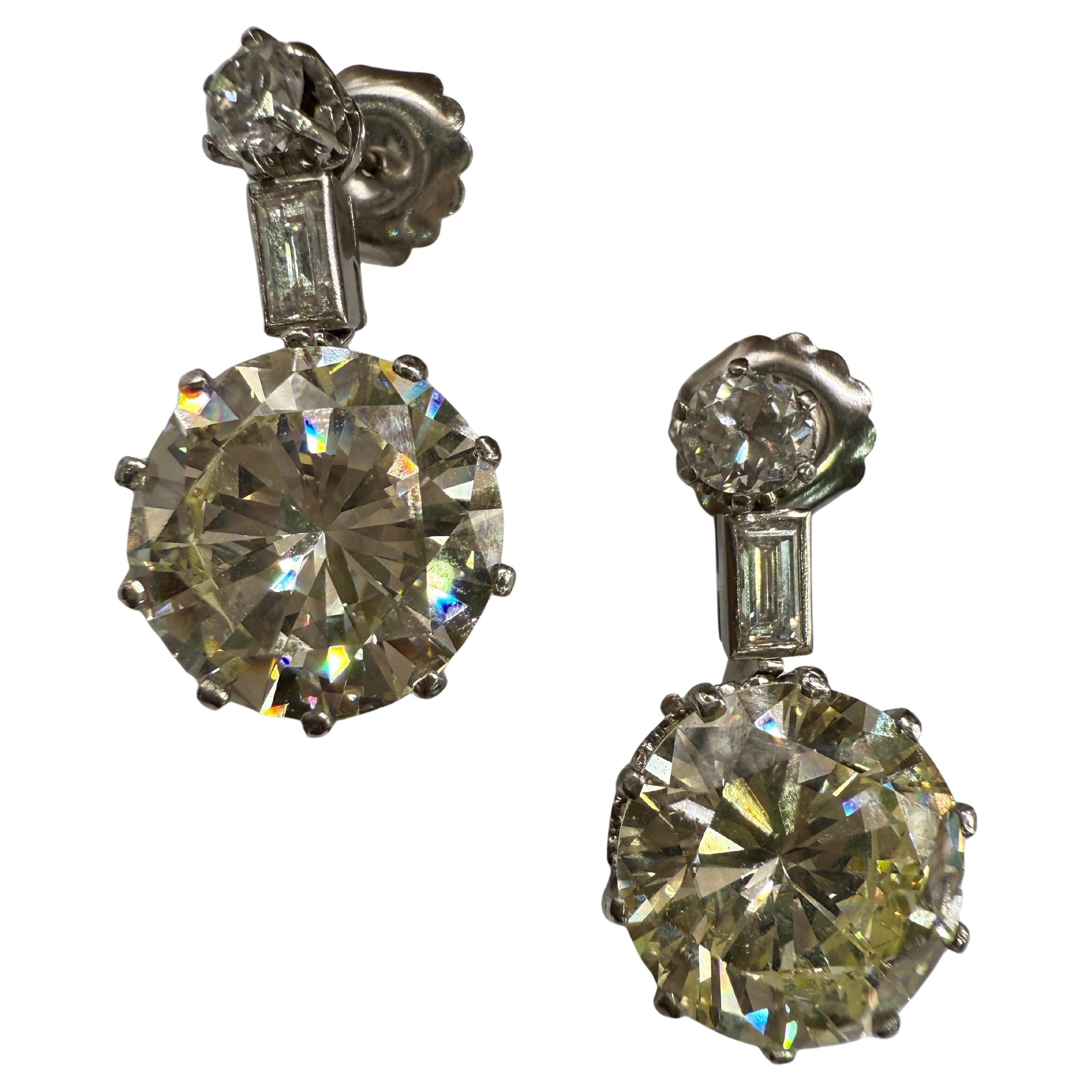 Orecchini con diamanti GIA da 21 carati Orecchini in oro bianco 18 carati RARO TROVAMENTO