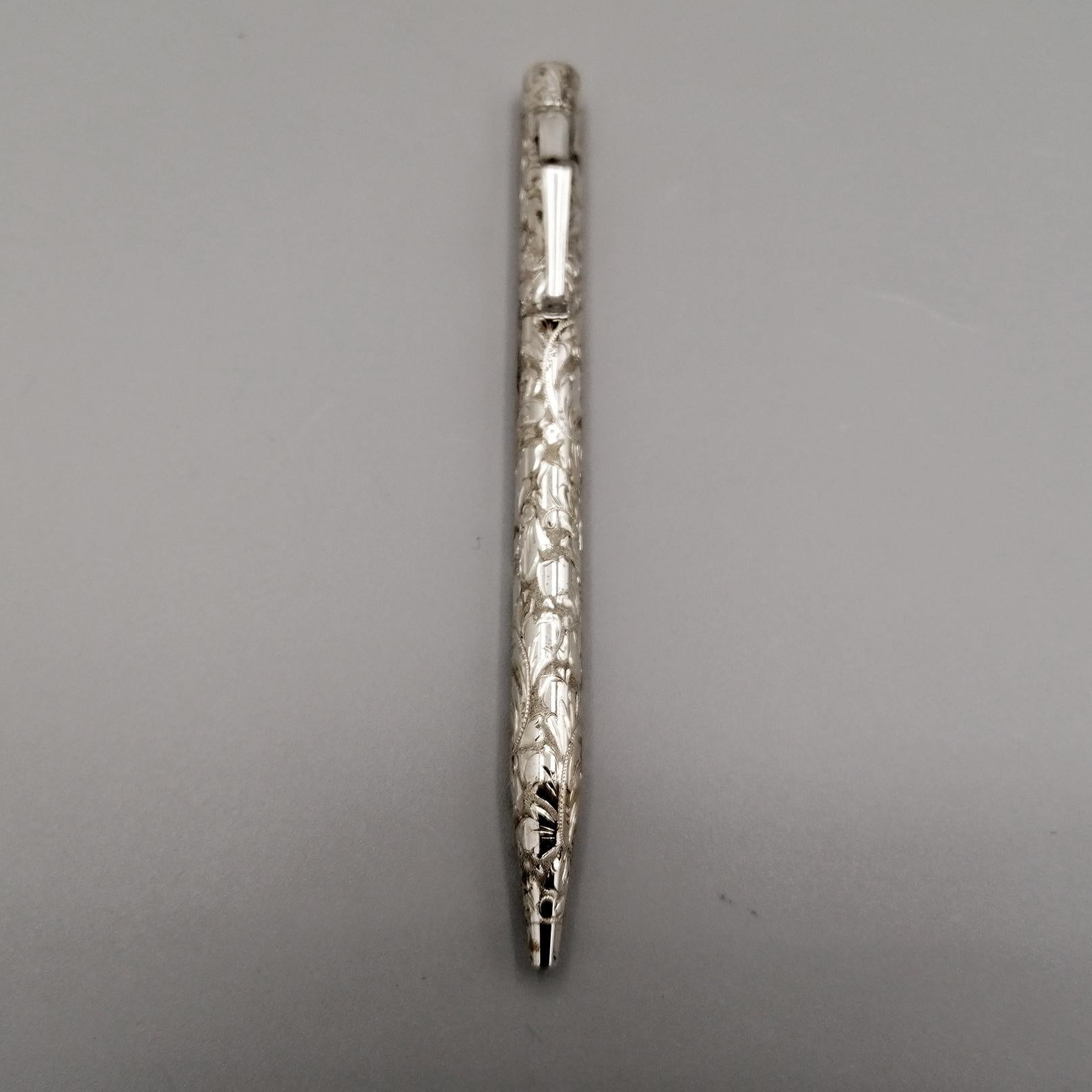 21° Century Italian Sterling Silver Ballpoint Pen For Sale 4
