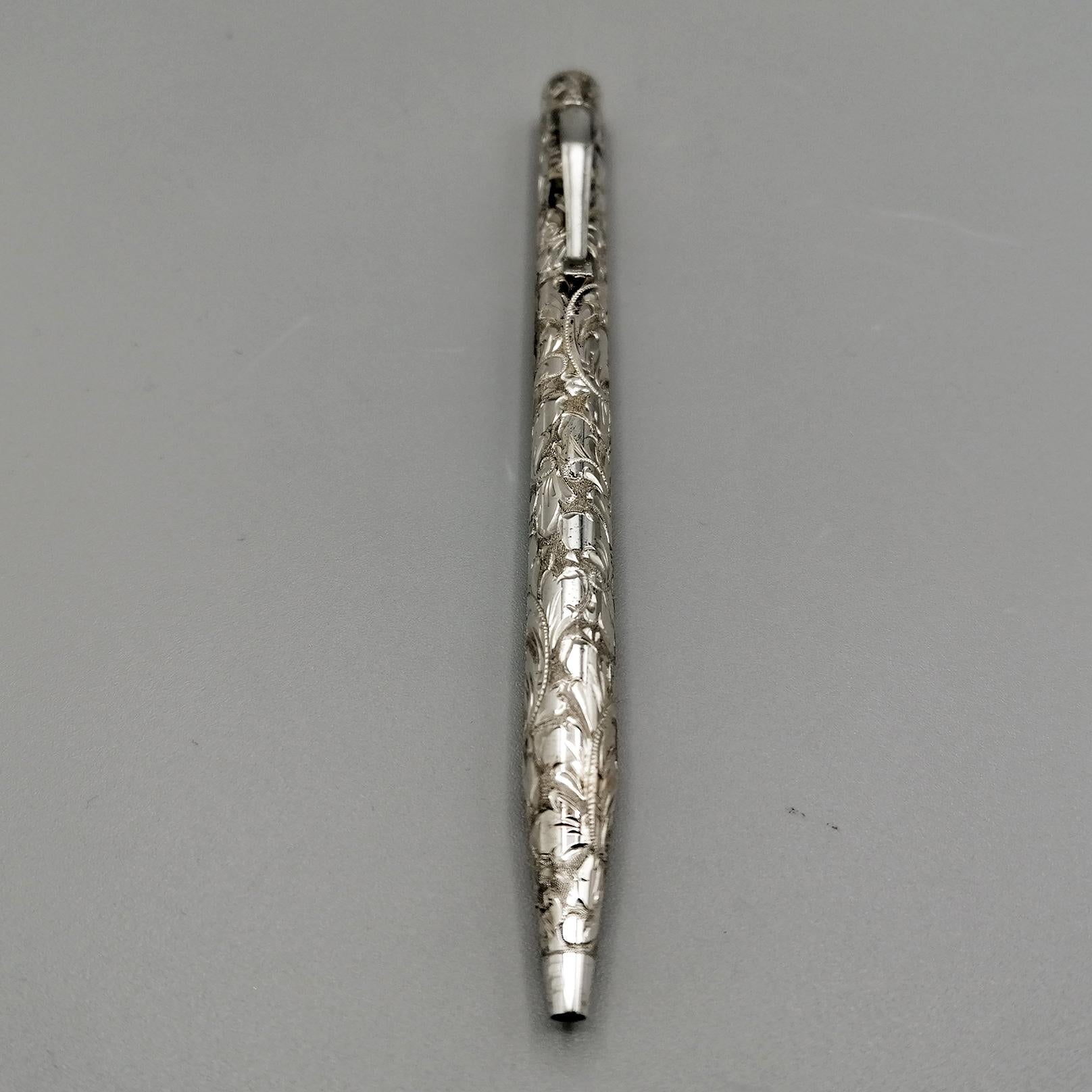21° Century Italian Sterling Silver Ballpoint Pen For Sale 5