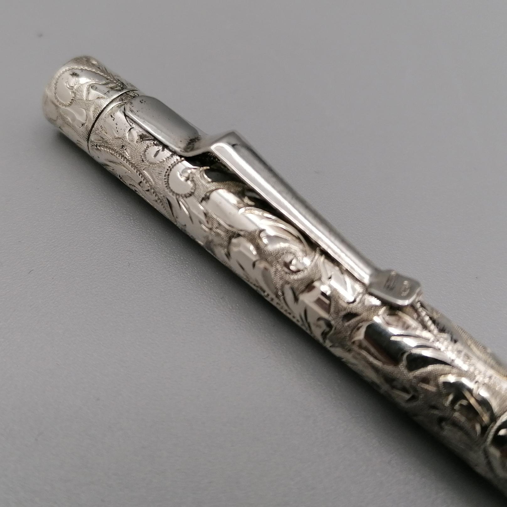 21° Century Italian Sterling Silver Ballpoint Pen For Sale 6