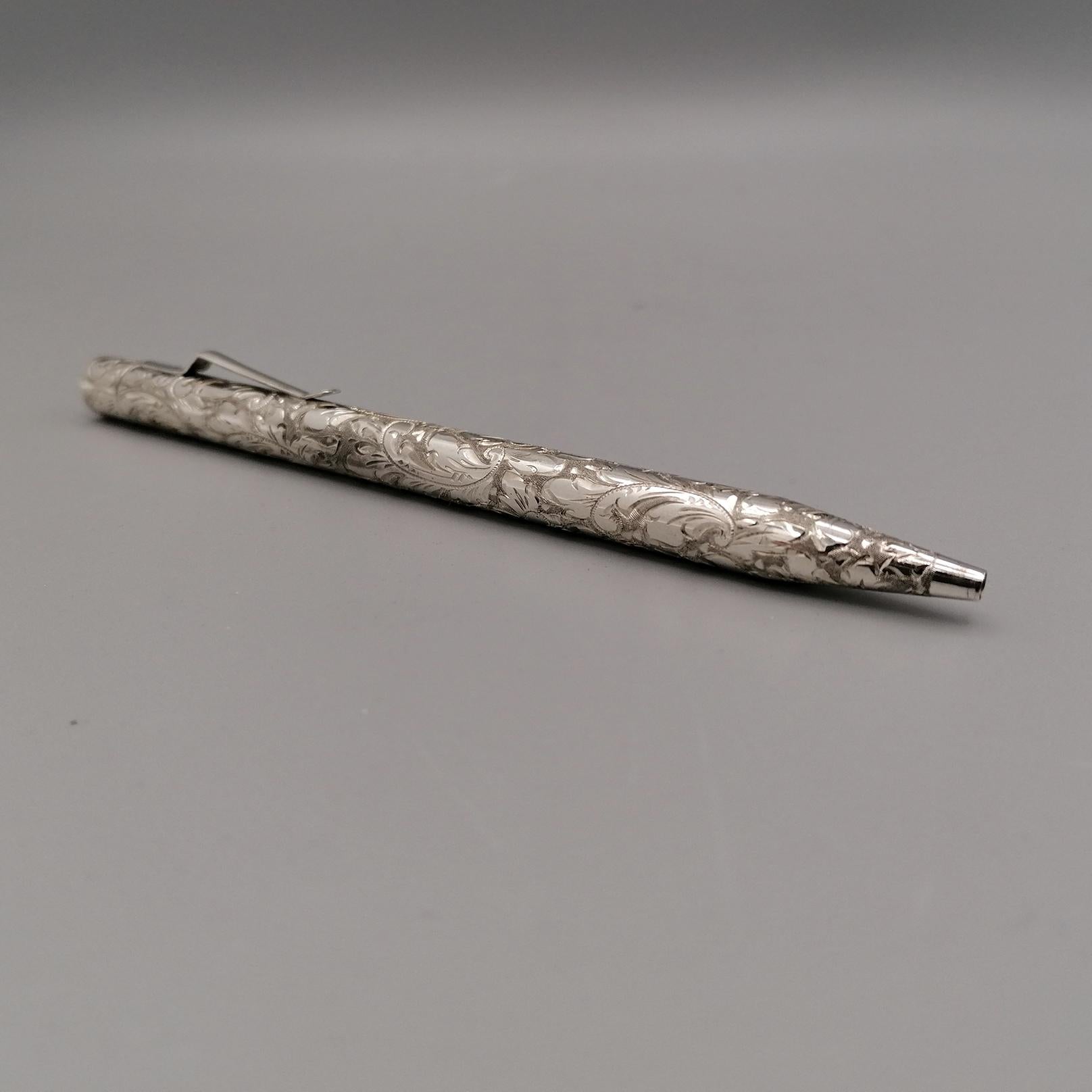 21° Century Italian Sterling Silver Ballpoint Pen For Sale 7