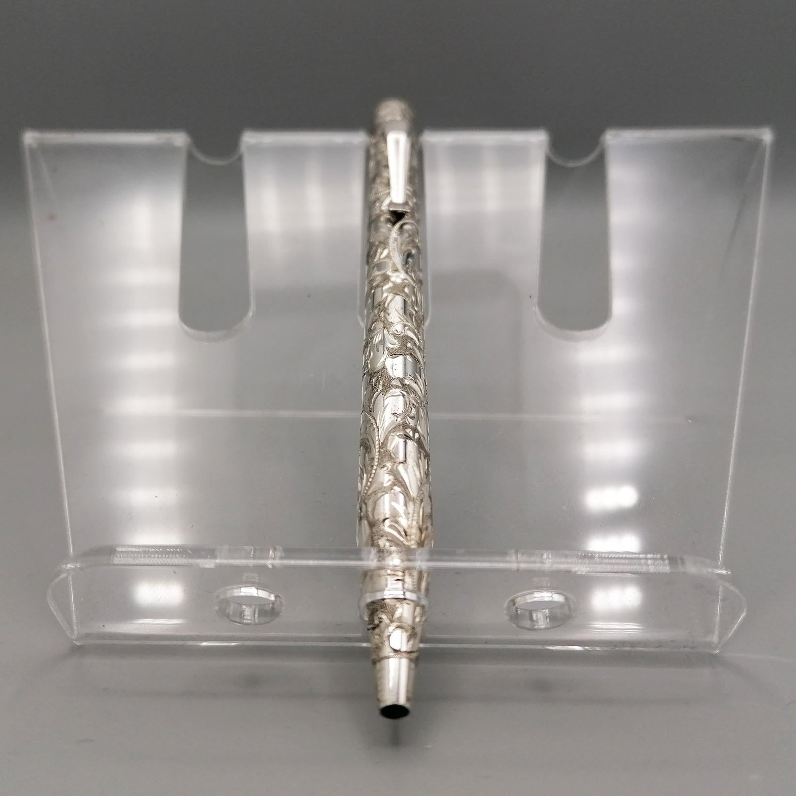 21° Century Italian Sterling Silver Ballpoint Pen For Sale 1