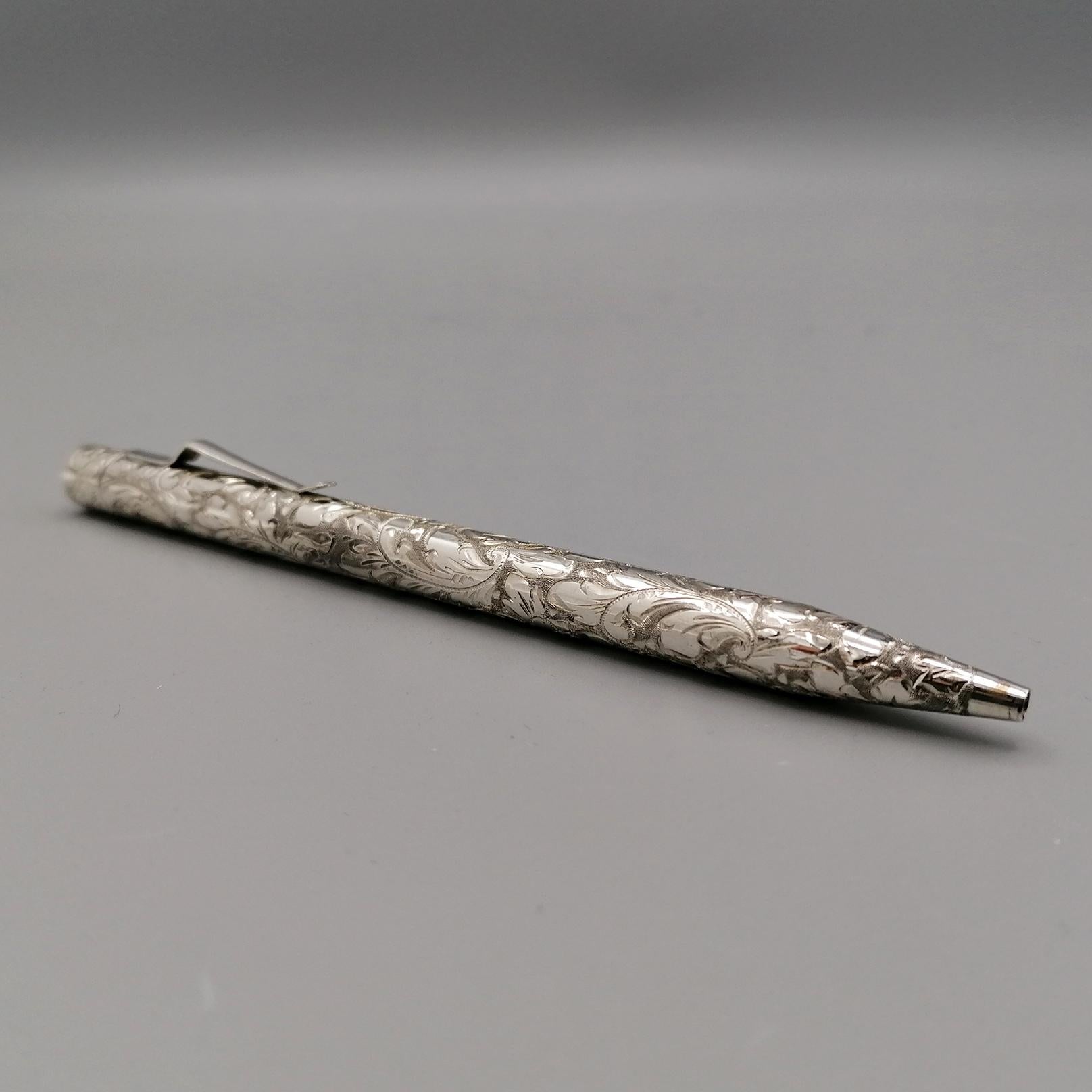 21° Century Italian Sterling Silver Ballpoint Pen For Sale 3
