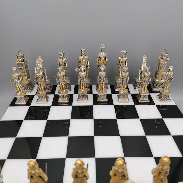 Luxury Unique Chess Set, Handmade Murano Glass Chess Board and