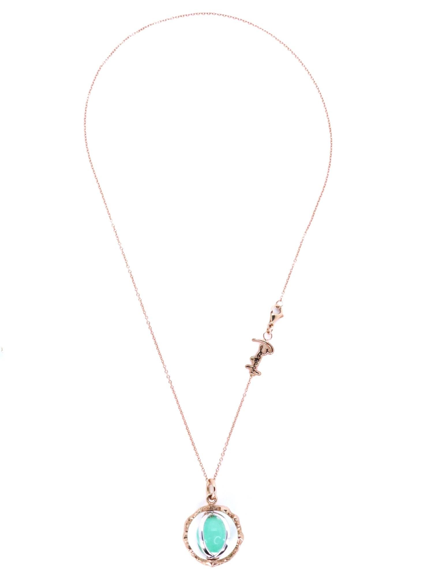Collana Looping Essence in oro 18k Made in Italy con ematite e gemme mutevoli In condizioni Nuovo in vendita a Milan, IT