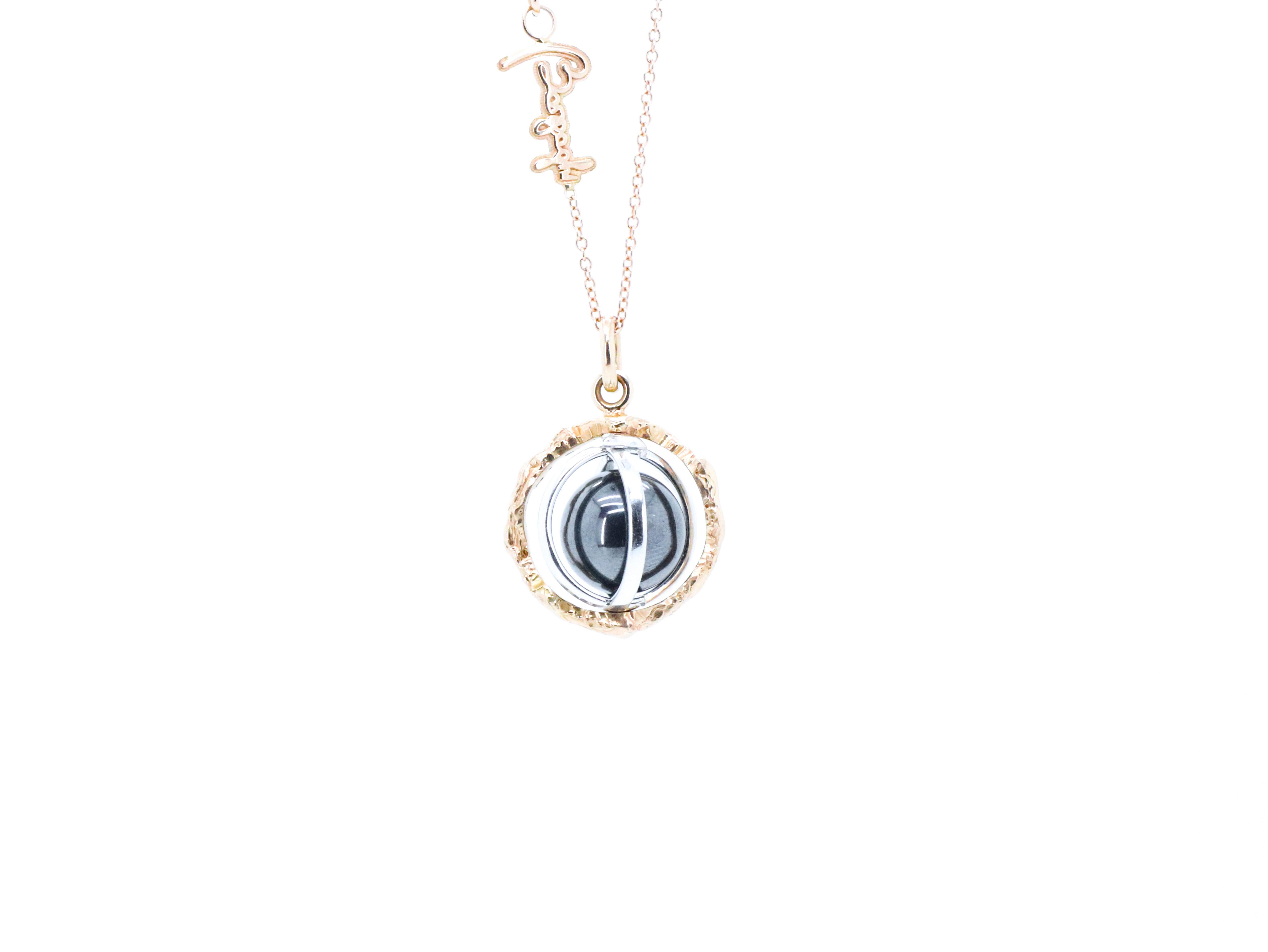 Collana Looping Essence in oro 18 carati Made in Italy con diaspro e gemme mutevoli in vendita 11