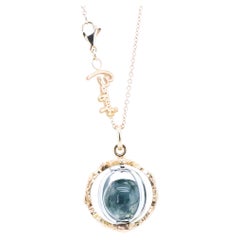 18k Gold Made in Italy Jasper Changeable Gem Revolving Loops Essence Necklace