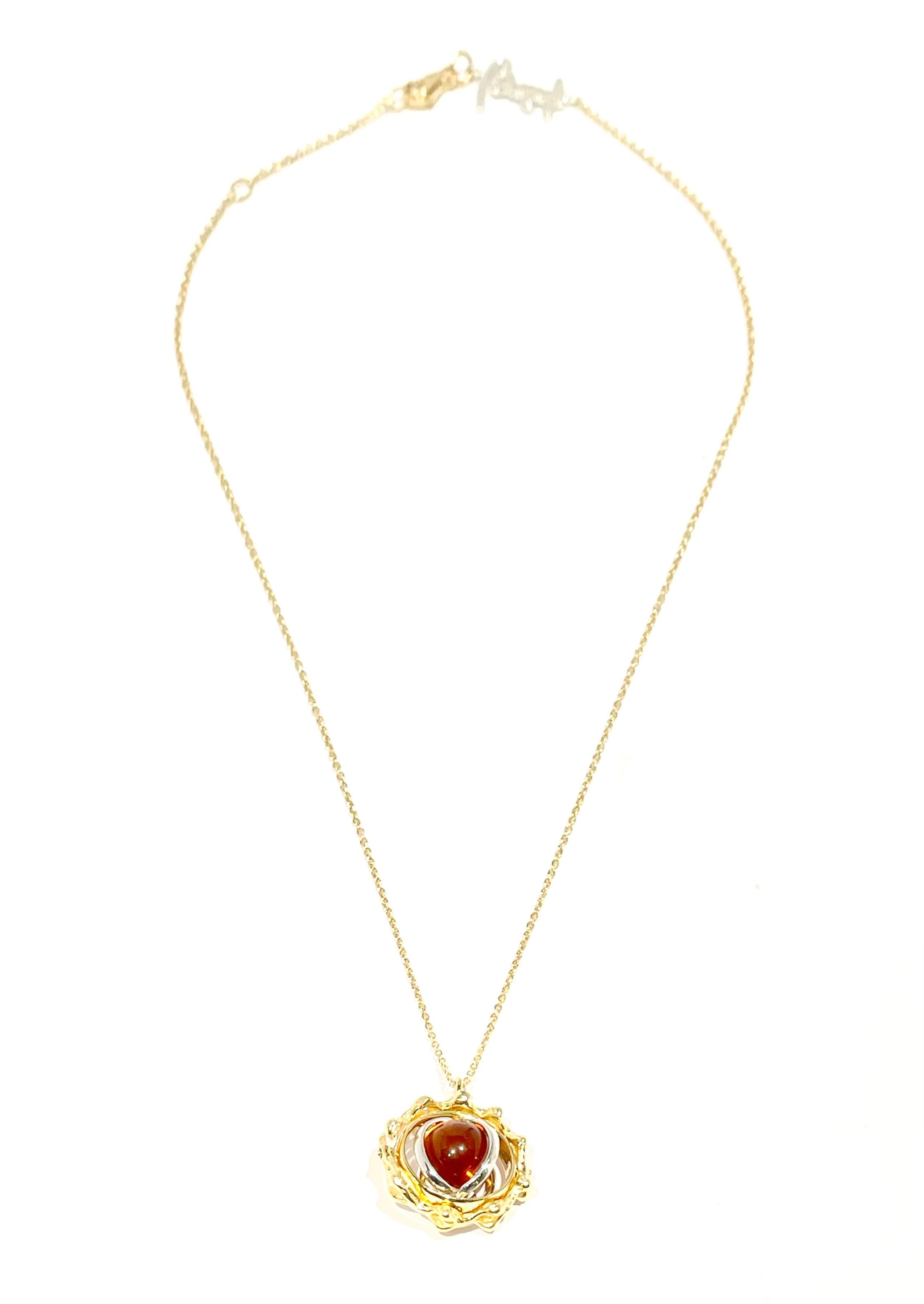 18k Gold Made in Italy Tigerauge Wechselstein Revolving Loops Essenz Halskette im Angebot 4