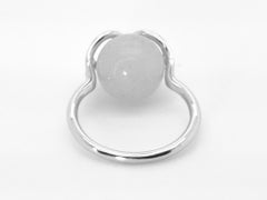 White Jade Infinity Symbol Interchangeable Gems 18K White Gold Cocktail Ring