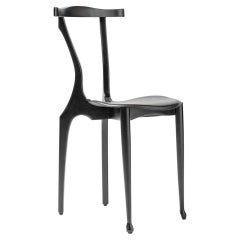 21 Century Black Gaulinetta Chair With Open Pore Lacquered Ash in Black Finish