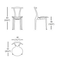 Silla de comedor "Gaulinetta" de Oscar Tusquets madera de fresno lacada en negro, España