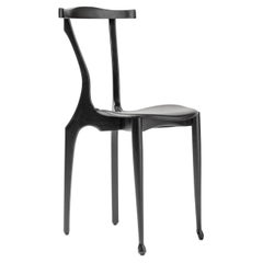 Dining chair "Gaulinetta" by Oscar Tusquets black lacquered ash wood, Spain