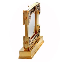 Luxury  Photo Frame, Silver with gold bath,  marble , Reflection Noir