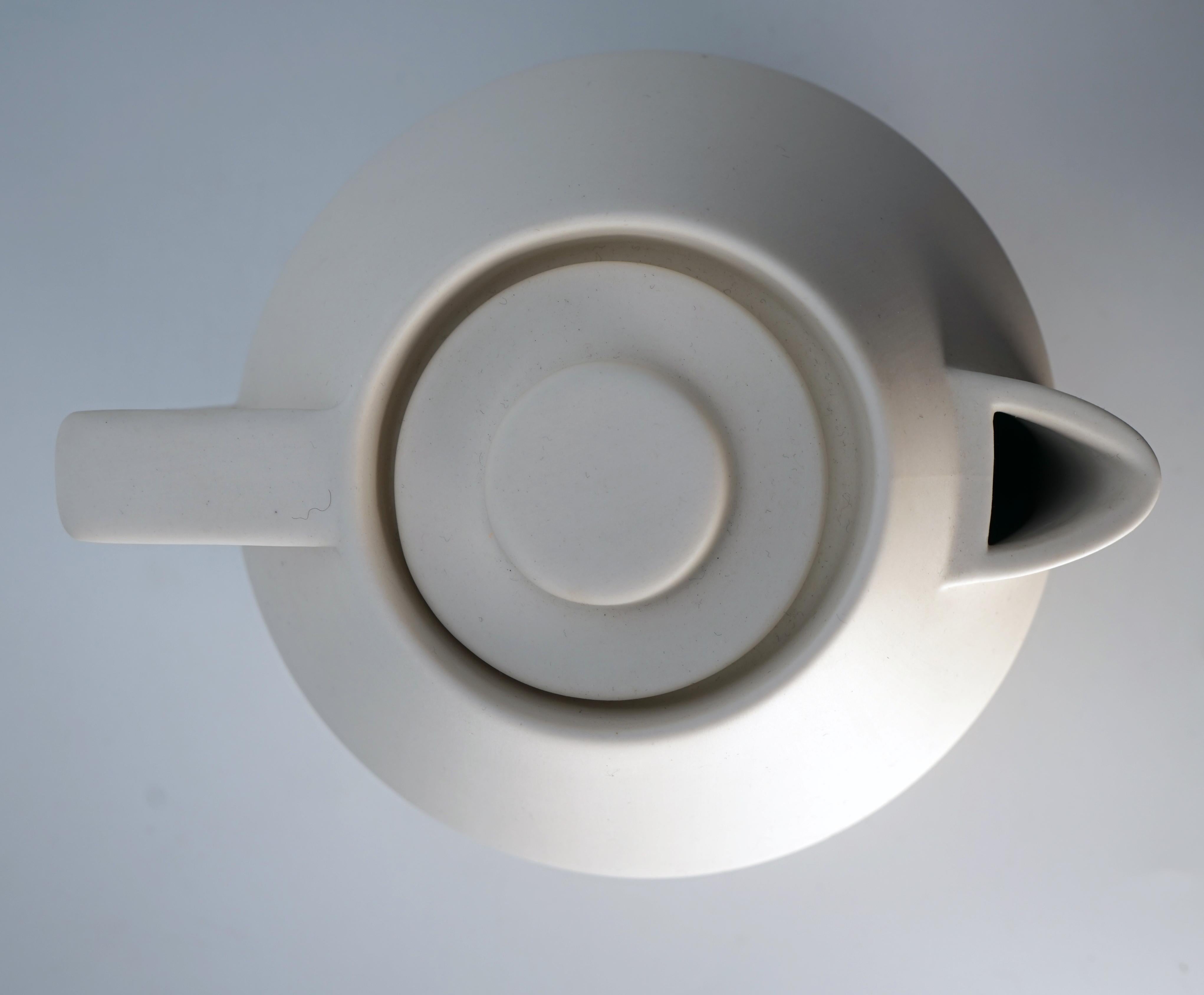 Embossed 21 Century Porcelain Teapot, M.U.M., Natural Finishing, handcraft, Kanz  For Sale