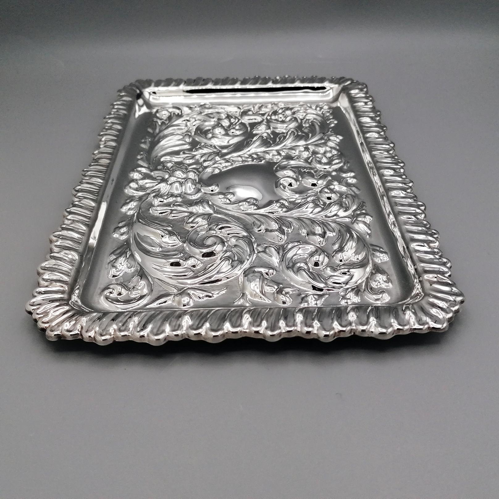 21st Century Italy Sterling Silver Letter tray For Sale 3