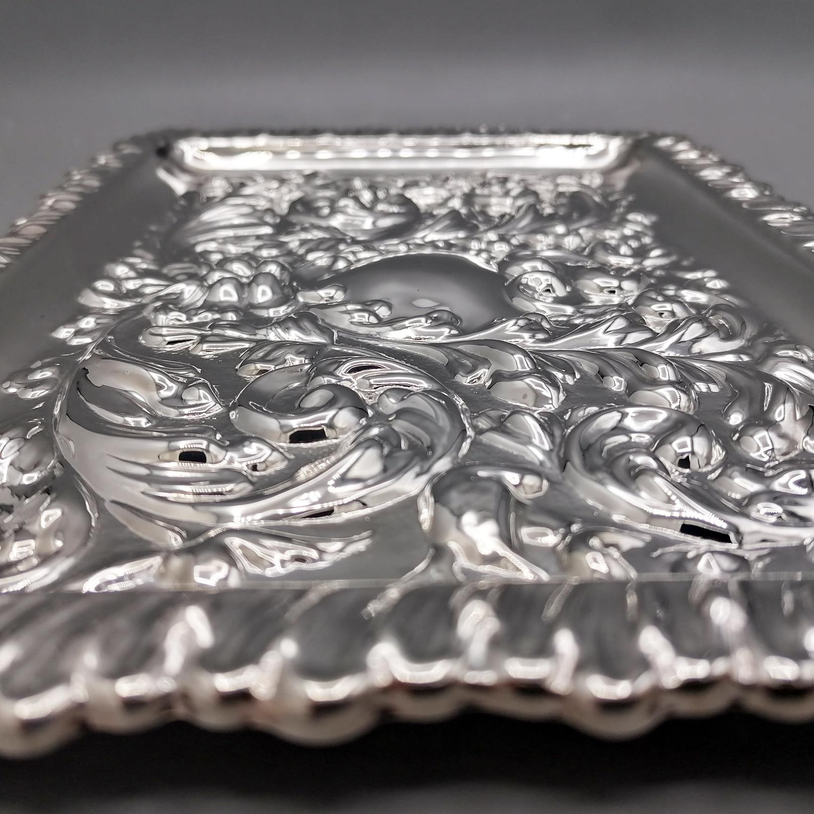 21st Century Italy Sterling Silver Letter tray For Sale 4